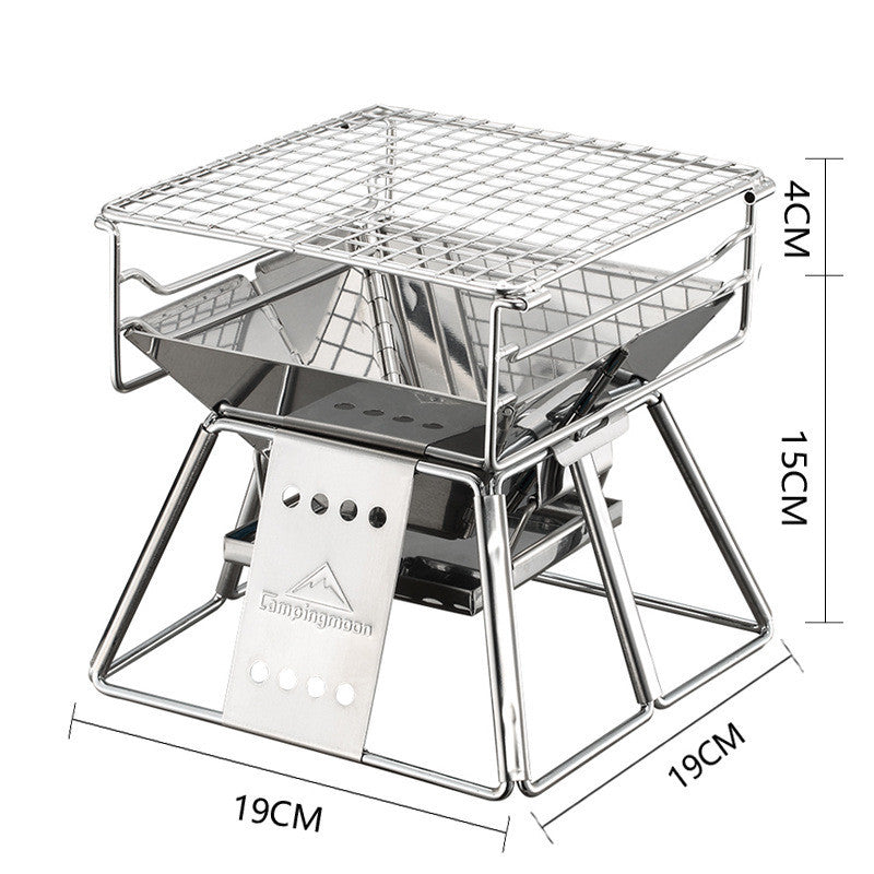 Campingmoon - Stainless steel camping barbecue | to assemble