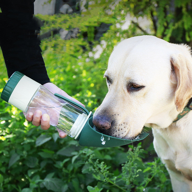 LeafLap - 2 in 1 Drinking Bottle for Dogs with Water & Snacks | Leaf Edition | foldable